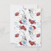Save The Date Rouge et Bleu Poussiéreux Floral Enregistrer la Da (Dos)