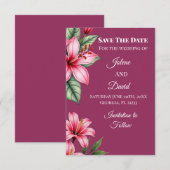 Save The Date Rouge Floral Blush (Devant / Derrière)