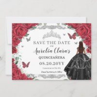 Rouge Floral Noir Gown Quinceanera Sweet sixteen
