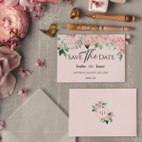 Rouge Floral Rose Plat Mariage Enregistrer La Date