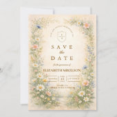 Save The Date Rouge-gêne Prairie de Fleurs de Quinceañera (Devant)