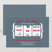 Save The Date Rouge Machine à Sous Enregistrer la Date - Mariage (Devant / Derrière)