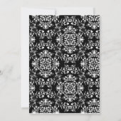 Save The Date Rouge, Noir & Blanc Moustache & Lèvres Damassé Mar (Dos)