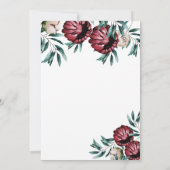 Save The Date Rouge Roses Floral Script élégant (Dos)