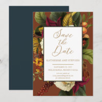 Rouge rustique | Orange Floral Bouquet Turquoise