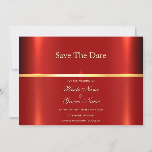 Save The Date Rouge simple Enregistrer la date (Devant)