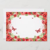 Save The Date Rouges Floral Quinceanera Couronne Enregistrer la  (Dos)