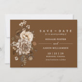Save The Date Rouille orange brûlée | Moody Fall Boho Mariage (Devant)
