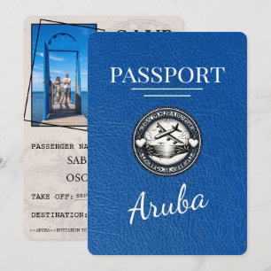 Save The Date Royal Blue Aruba Passeport Enregistrer La Date