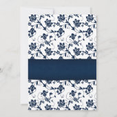 Save The Date Royal Blue Floral Damask Sunflower Enregistrer la  (Dos)