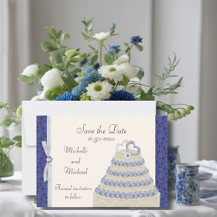 Save The Date Royal Blue Florentine Enregistrer la date
