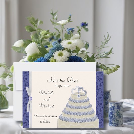 Save The Date Royal Blue Florentine Enregistrer la date