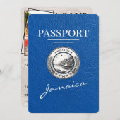 Save The Date Royal Blue Jamaica Passeport Enregistrer La Date (Devant / Derrière)