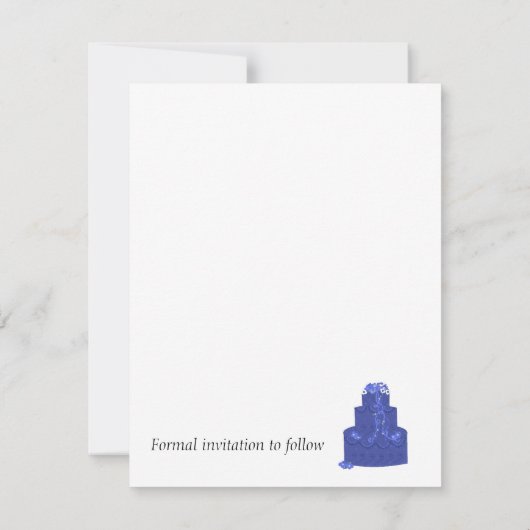 Save The Date Royal Blue Mariage Cake Enregistrer la date (Dos)