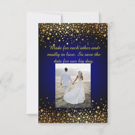 Save The Date Royal Blue mariage Enregistrer la date de l'invita (Dos)