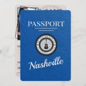 Save The Date Royal Blue Nashville Passport Enregistrer La Date (Devant / Derrière)