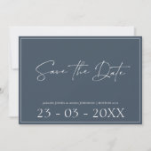 Save The Date Royal Blue Opulence Script Mariage Enregistrer La (Devant)