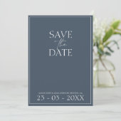 Save The Date Royal Blue Opulence Script Wedding Enregistrer la (Debout devant)