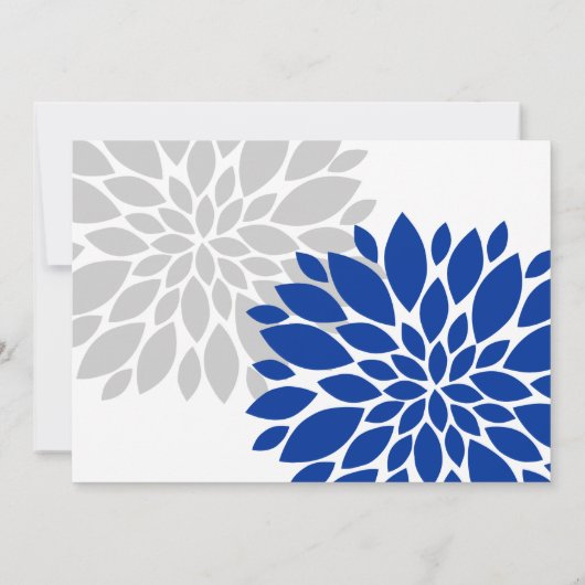 Save The Date Royal Blue Silver-Grey Burst Script Enregistrer la (Dos)