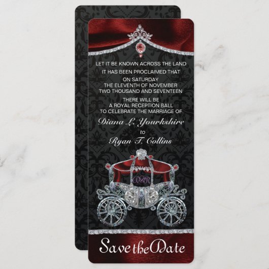 Save The Date Royal Fairytale Enregistrer la date (Devant / Derrière)