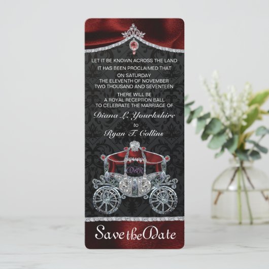 Save The Date Royal Fairytale Enregistrer la date (Debout devant)