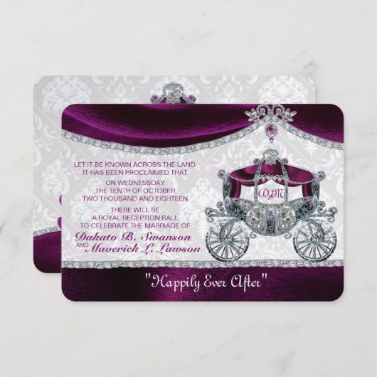 Save The Date Royal Fairytale Enregistrer la date (Devant / Derrière)