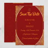 Save The Date Royal Indian Marriage Announcement (Devant / Derrière)