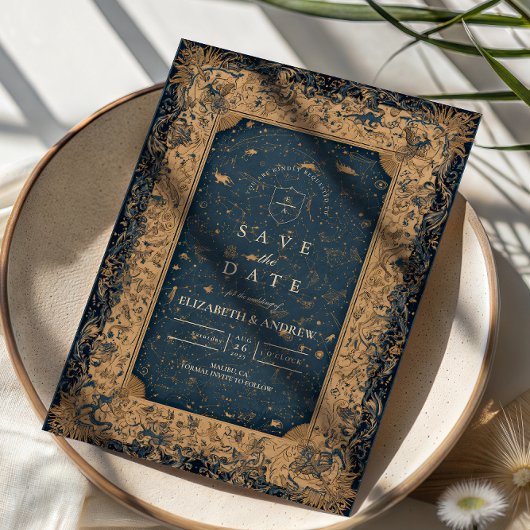 Save The Date Royal Midnight Celestial Wedding
