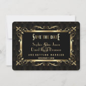 Save The Date Royal Roaring 20s Gold Art Déco Enregistrer la dat (Devant)