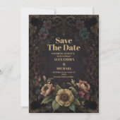 Save The Date Royal Victorian gothique Floral Mariage (Devant)