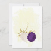 Save The Date royal violet blanc fleurs or botanique (Dos)