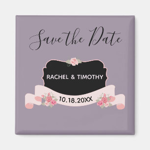 Save the Date Roze en Paarse Beauty Magneet