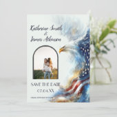 Save The Date RSVP Bald Eagle Patriotic USA Semiquincentennial (Debout devant)