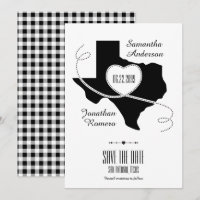 Ruban de curling du Texas noir Enregistrer la date