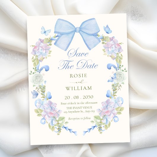 Save The Date Ruban floral pastel