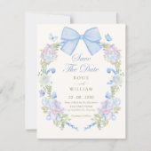 Save The Date Ruban floral pastel (Devant)