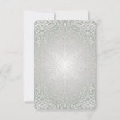 Save The Date Ruban rose floral Argent Damas Enregistrer la date (Dos)