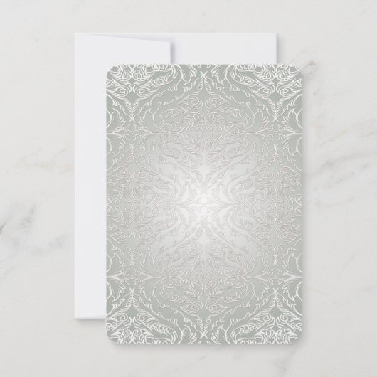 Save The Date Ruban rose floral Argent Damas Enregistrer la date (Dos)