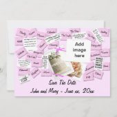Save The Date Ruban Rose, Gâteau Mariage Enregistrer La Date (Devant)