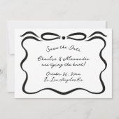 Save The Date Rubans encastrés et bow (Devant)