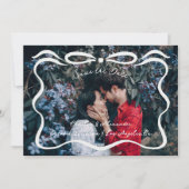 Save The Date Rubans encastrés et photo de la bow (Devant)