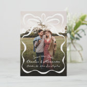 Save The Date Rubans encastrés et photo de la bow (Debout devant)