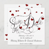 Save The Date Ruby Heart Confetti Enregistrer la date (Devant / Derrière)