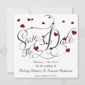 Save The Date Ruby Heart Confetti Enregistrer la date (Devant)