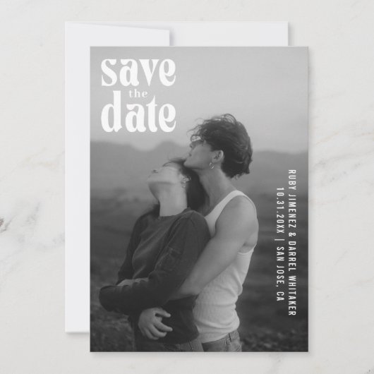 Save The Date Ruby Photo Mariage moderne (Devant)