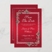 Save The Date Ruby Red Gems & Parties scintillant Ruby 40E Maria (Devant / Derrière)