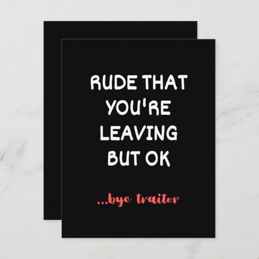 Save The Date Rude That You're Leaving But Ok (Devant / Derrière)