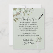 Save The Date Russe Aquarelle Eucalyptus Feuille Mariage blanc (Dos)