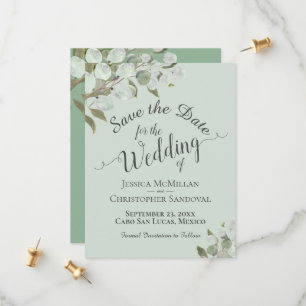 Save The Date Russe aquarelle Eucalyptus Feuille Mariage de la m