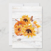 Save The Date Russe blanc aquarelle Citrouille Tournesol Sa (Dos)